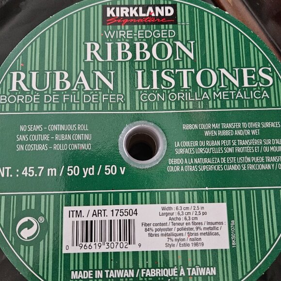 Ribbon Wired-Edged with Snowman - Picture 2 of 3